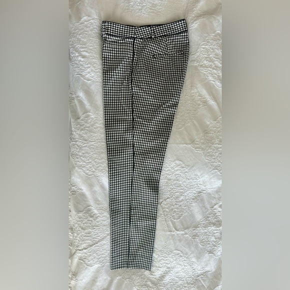 Banana Republic Women’s Sloan B&W Houndstooth & Faux Leather Trim Pants Size 6 - Picture 3 of 9